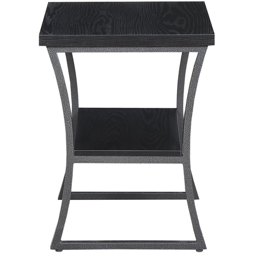 Convenience Concepts X-Calibur 18" Square End Table in Black Wood Finish