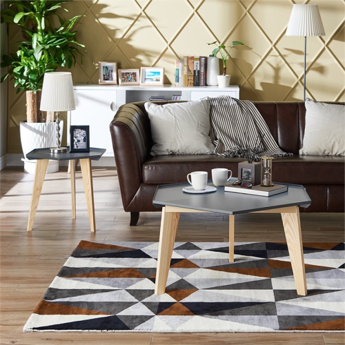 Furniture of America Bok Modern Chic Metal Tray-Top Coffee Table in Gray