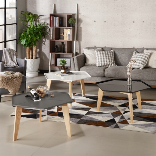 Furniture of America Bok Modern Chic Metal Tray-Top Coffee Table in Gray