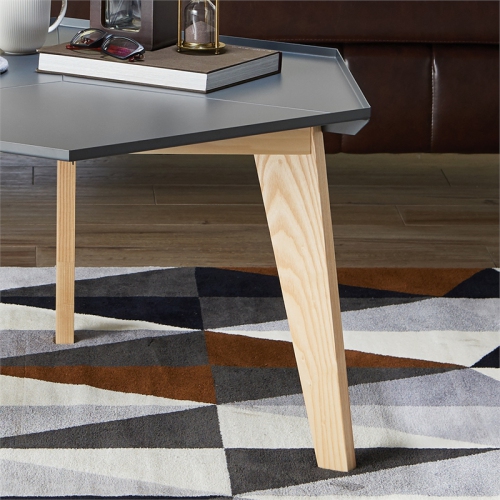 Furniture of America Bok Modern Chic Metal Tray-Top Coffee Table in Gray