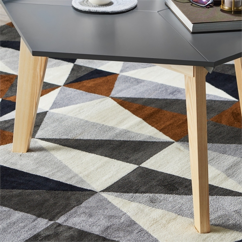 Furniture of America Bok Modern Chic Metal Tray-Top Coffee Table in Gray