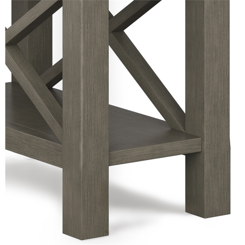 Simpli Home Kitchener Solid Wood Narrow End Table with Storage in Farmhouse Gray