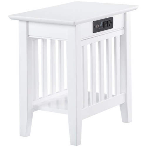 AFI  Mission 14" Charger End Table In In White