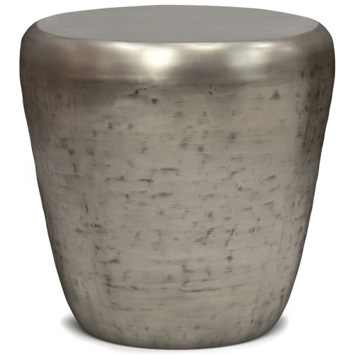 SIMPLI HOME  Garvy Industrial 20 " Metal Accent Side Table In Antique Silver Made entirely of metal it's built to last, but it is hallow so it's easy to move room to room