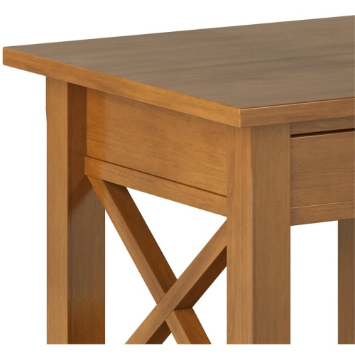 Simpli Home Kitchener Solid Wood Square End Table in Light Golden Brown