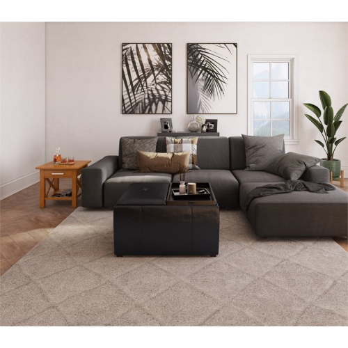 Simpli Home Kitchener Solid Wood Square End Table in Light Golden Brown