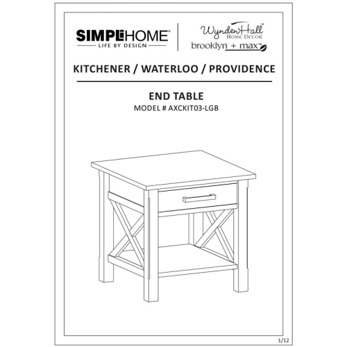 Simpli Home Kitchener Solid Wood Square End Table in Light Golden Brown