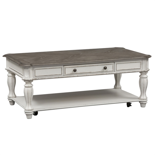 Magnolia Manor White Rectangular Cocktail Table