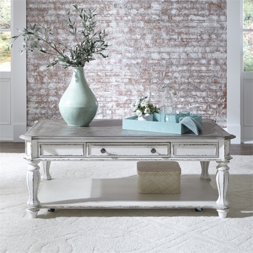 Magnolia Manor White Rectangular Cocktail Table