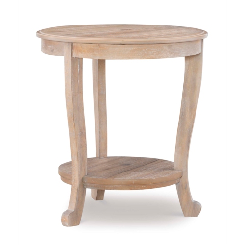 LINON  Merce Wood Accent Side Table In Natural Brown