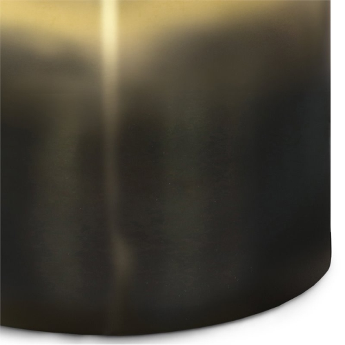 Simpli Home Curtis Industrial 16 " Metal Metal Cylinder Accent Table in Ombre Black- Gold