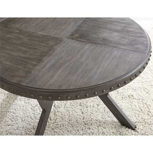 Alamo Round Coffee Table in Weathered Gray
