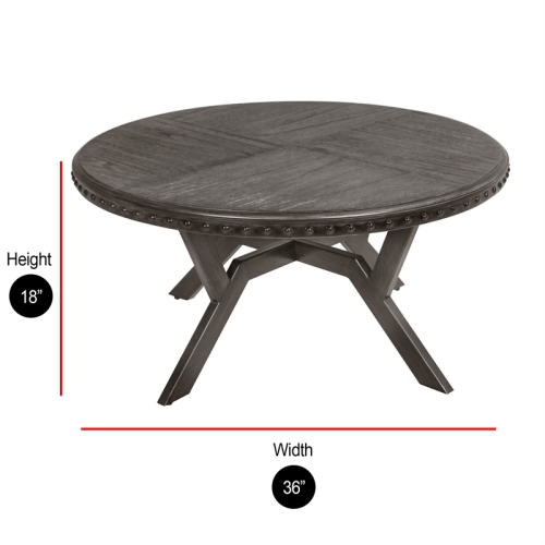 Alamo Round Coffee Table in Weathered Gray