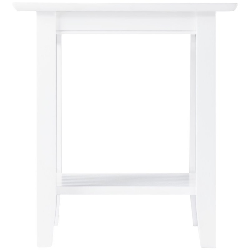 Bowery Hill Mission Solid Wood 20" End Table in White