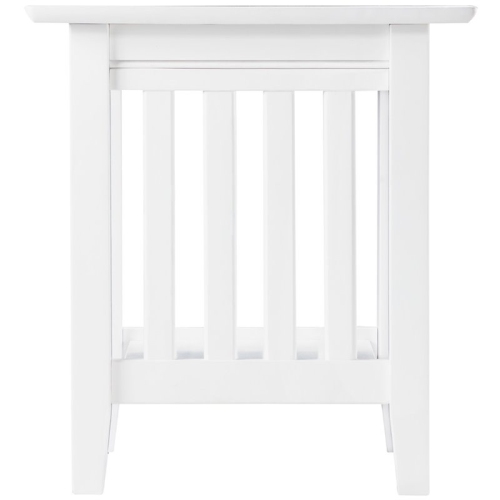 Bowery Hill Mission Solid Wood 20" End Table in White