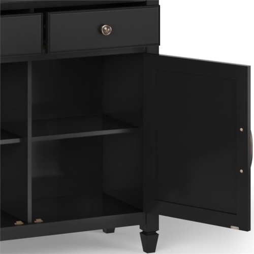 Simpli Home Connaught 2 Door Solid Wood Entryway Console Table in Black