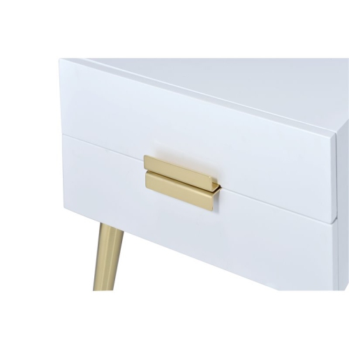 Bowery Hill End Table in White and Gold