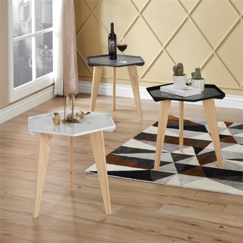 Furniture of America Bok Modern Chic Metal Tray-Top End Table in Black