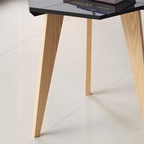 Furniture of America Bok Modern Chic Metal Tray-Top End Table in Black