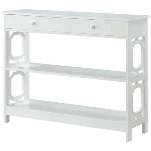 CONVENIENCE CONCEPTS  Omega Storage Console Table In Wood Finish In White