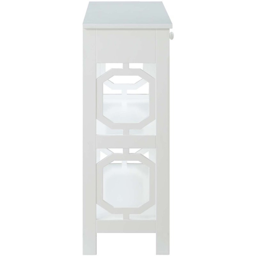 Convenience Concepts Omega Storage Console Table in White Wood Finish