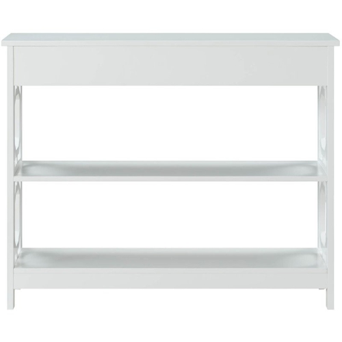 Convenience Concepts Omega Storage Console Table in White Wood Finish