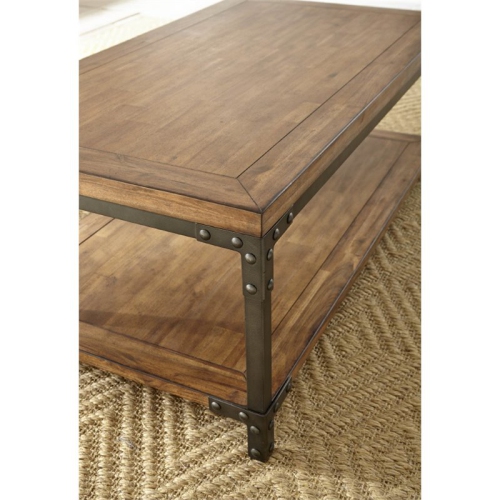 Steve Silver Lantana Coffee Table with Caster in Antique Brown Honey