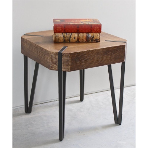 International Caravan Hamburg Hexagon Wood End Table