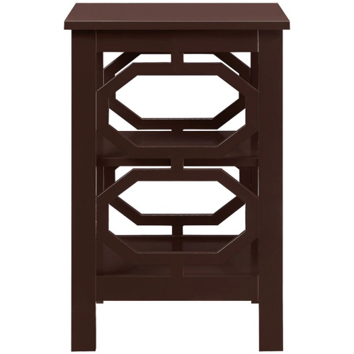 Convenience Concepts Omega 16" Square End Table in Espresso Wood Finish