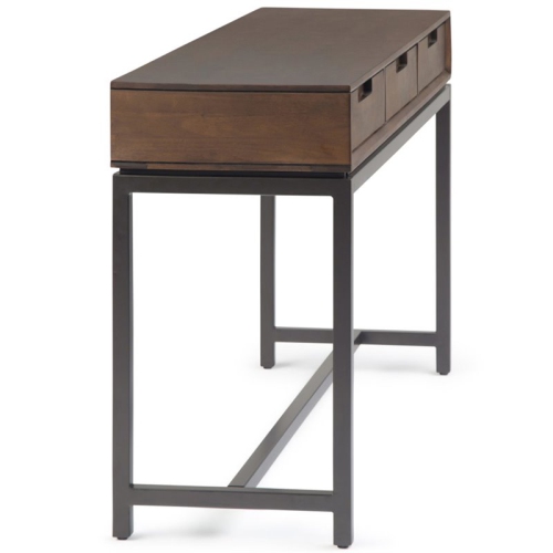 Banting 54" W SOLID HARDWOOD and Metal Industrial Console Table in Walnut Brown