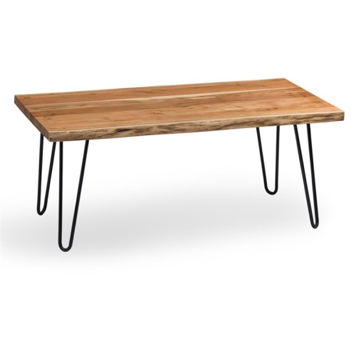 BOWERY HILL  Industrial Natural Live Edge Wood 48" Coffee Table In Natural