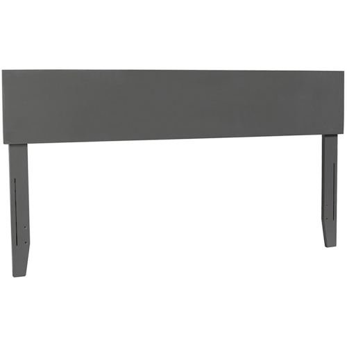 AFI Orlando King Solid Wood Panel Headboard with Device Charger in Gray