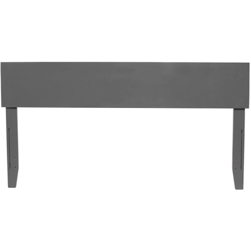 AFI Orlando King Solid Wood Panel Headboard with Device Charger in Gray