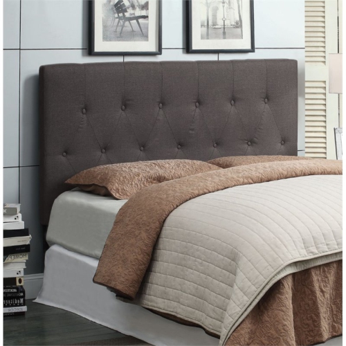 Furniture of America Warscher Fabric Full/Queen Tufted Headboard in Gray