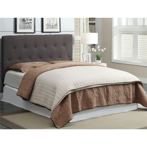 Furniture of America Warscher Fabric Full/Queen Tufted Headboard in Gray
