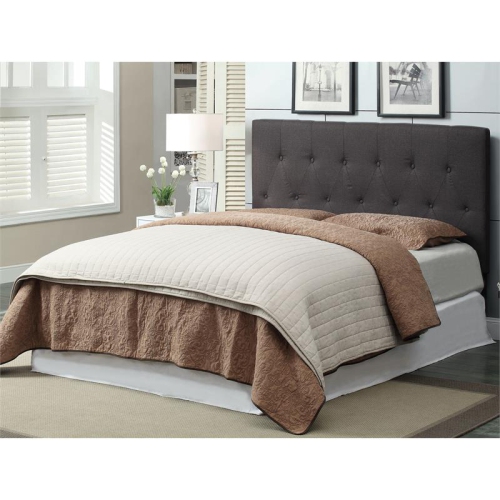 Furniture of America Warscher Fabric Full/Queen Tufted Headboard in Gray