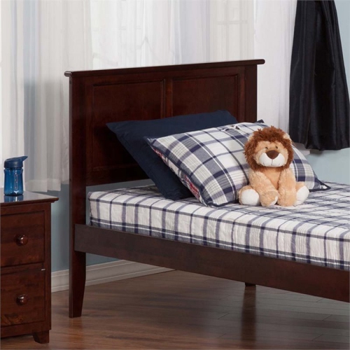 AFI Madison Twin Solid Wood Panel Headboard with Device Charger in Walnut