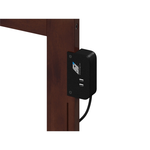 AFI Madison Twin Solid Wood Panel Headboard with Device Charger in Walnut