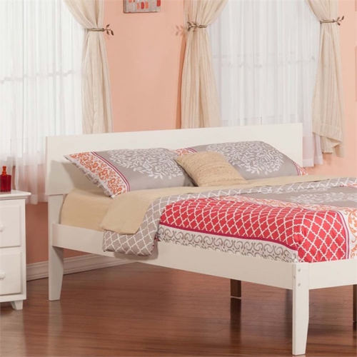 AFI Orlando Queen Solid Wood Panel Headboard with Device Charger in White