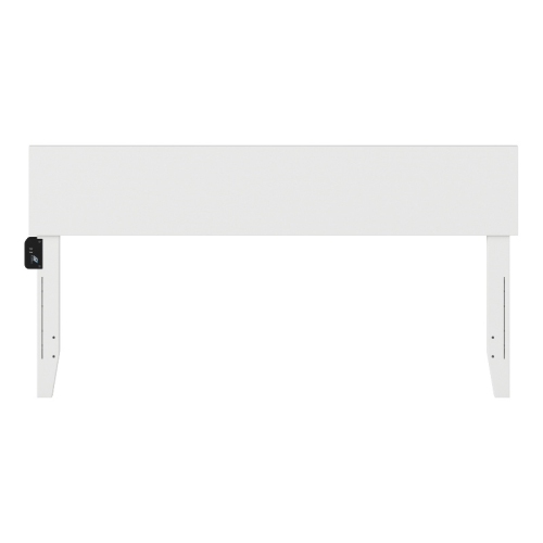 AFI Orlando Queen Solid Wood Panel Headboard with Device Charger in White