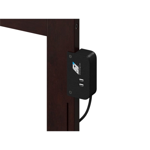 AFI Newport Full Solid Wood Bookcase Headboard with Device Charger in Espresso