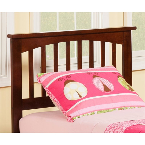 AFI Mission Twin Solid Wood Headboard with Device Charger in Walnut