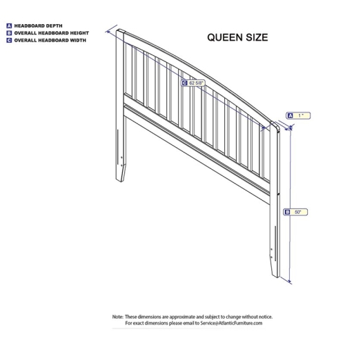 AFI Richmond Queen Solid Wood Headboard with Device Charger in Gray