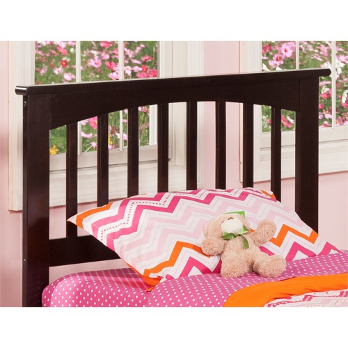 AFI Mission Twin Solid Wood Headboard with Device Charger in Espresso