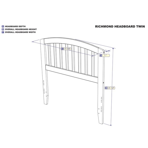 Bowery Hill Solid Wood Spindle Twin Headboard in Gray