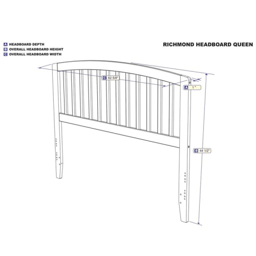 AFI Richmond Queen Solid Wood Headboard with Device Charger in White