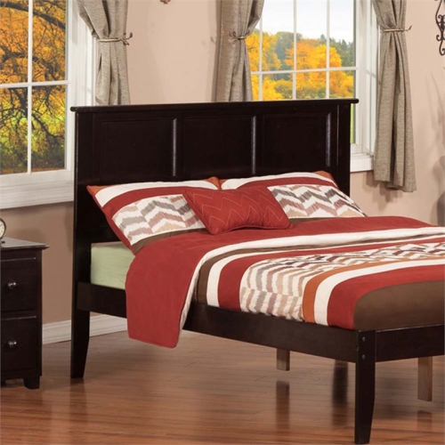 AFI Madison Full Solid Wood Panel Headboard with Device Charger in Espresso