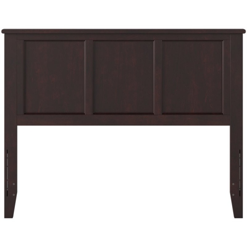 AFI Madison Full Solid Wood Panel Headboard with Device Charger in Espresso