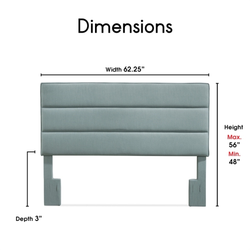 Serta Palisades Queen Upholstered Headboard in Light Blue