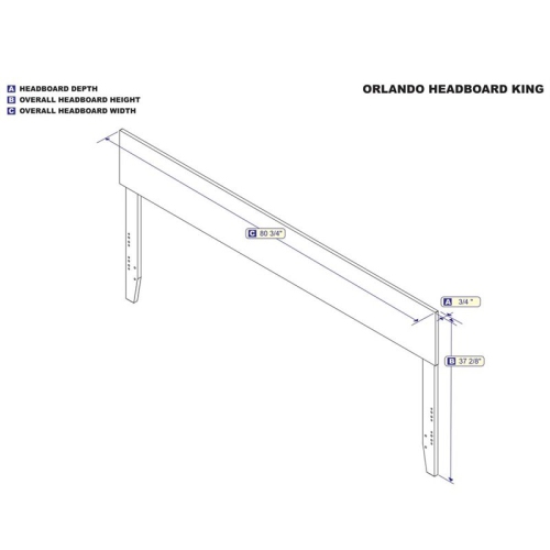 AFI Orlando King Solid Wood Panel Headboard with Device Charger in Espresso